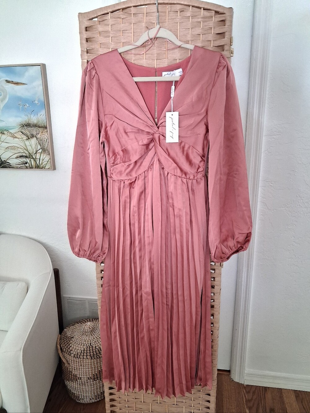 🩷🆕️Petal & Pup Noelle Satin Midi Dress - Rose Pink XS/SM *READ DESC.🆕️🩷